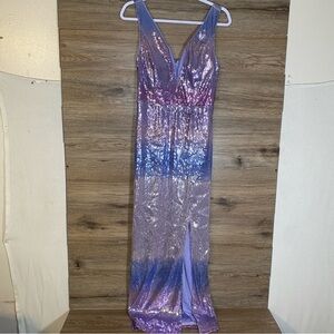 Bailey Blue Dress Size 11 Sequins V-Wire Lined Sleeveless Elastic Waist Mermaid